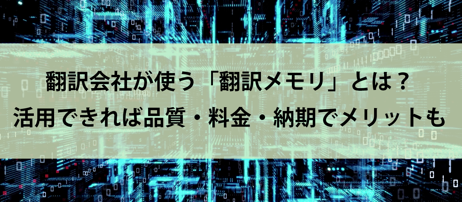 翻訳会社が使う「翻訳メモリ」とは？活用できれば品質・料金・納期でメリットも