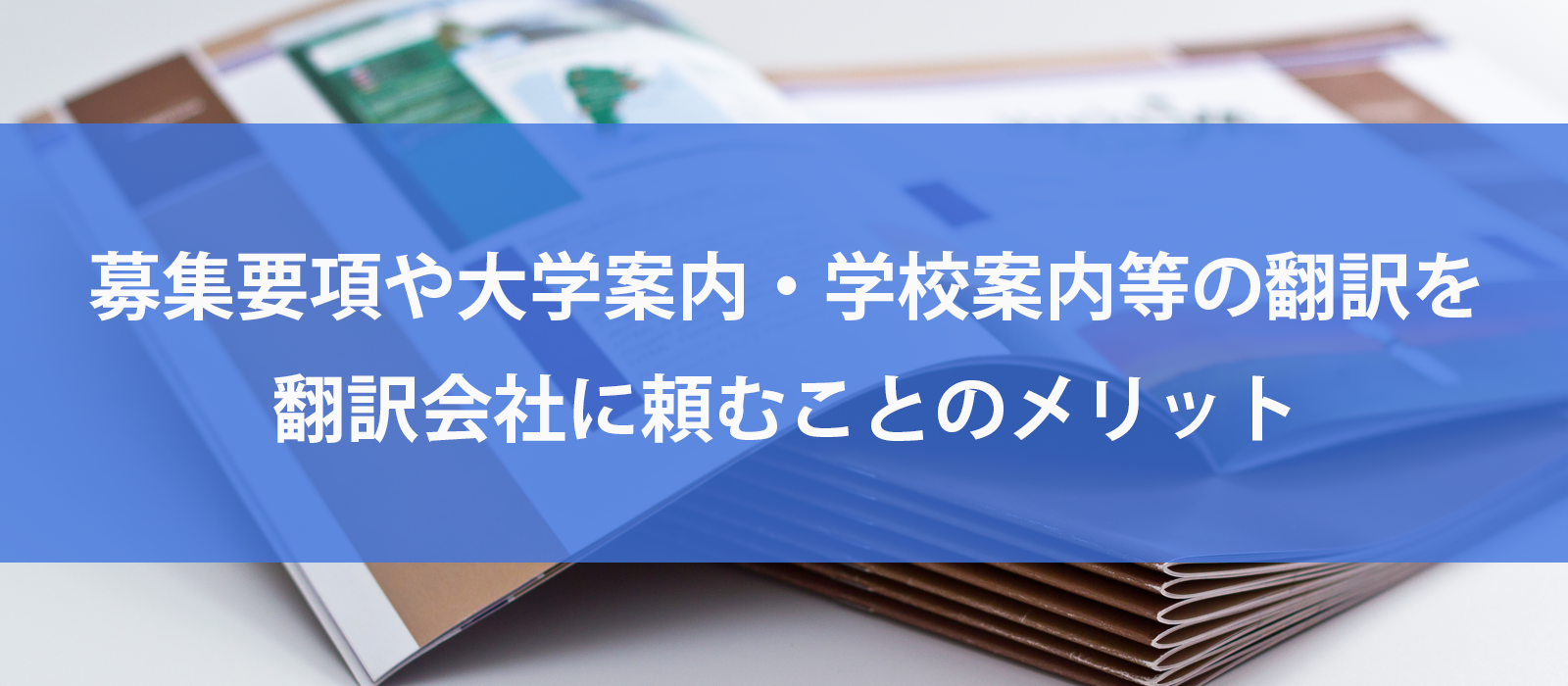 募集要項や大学案内・学校案内等の翻訳を翻訳会社に頼むことのメリット